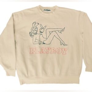Vintage Playboy Pin-Up Girl Embroidered Sweatshirt M